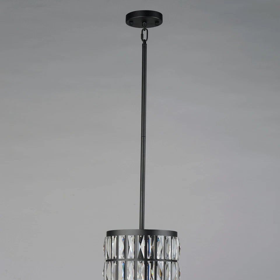 Mini colgante de cristal Maxim 21819BC Madeline 10" W - negro Foto 3 de 4