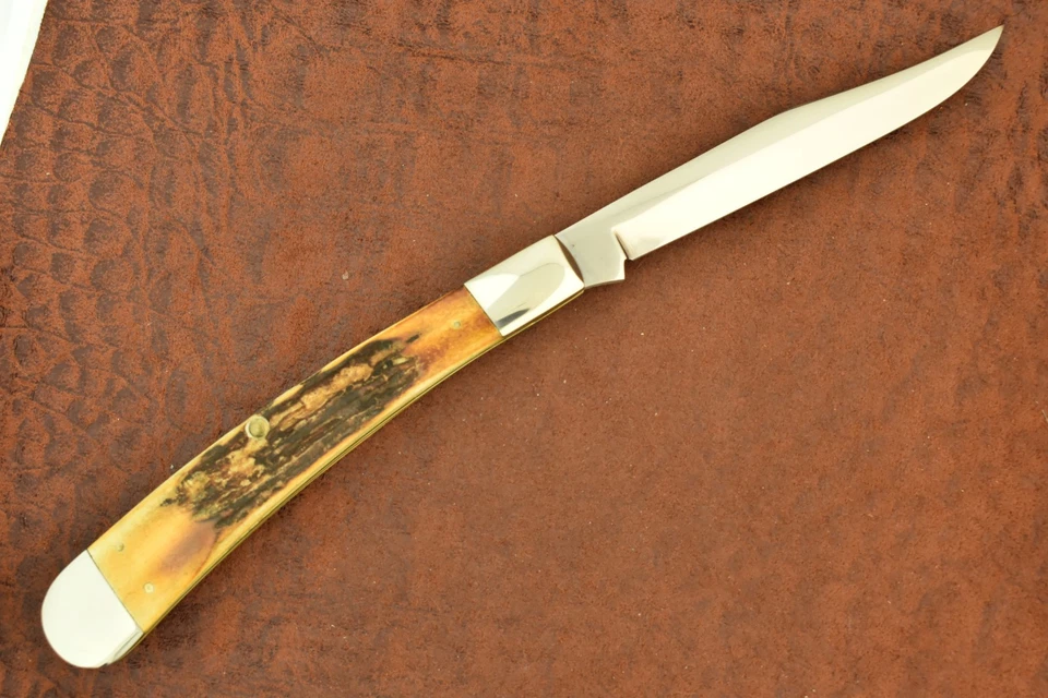 RARO CUCHILLO TRAMPERO PLÁTANO CIERVO JUMBO VINTAGE CRIPPLE CREEK 1/42 1990 (27591 Foto 3 de 4