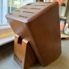 Wolf Gourmet Angled Hardwood Knife Storage Block 10 Slot Cutlery WGCU100S EUC
