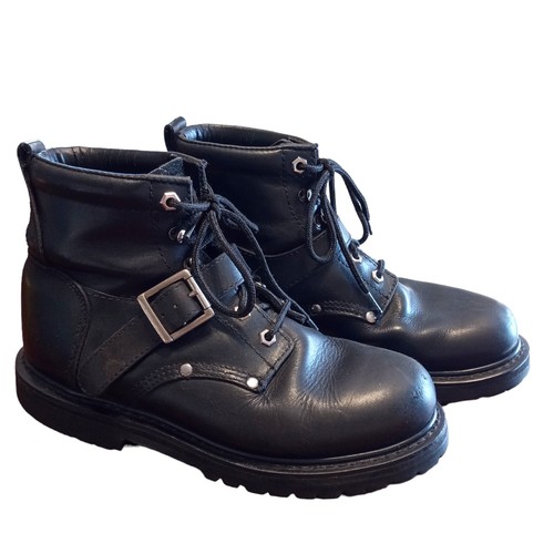 River Road Damen 9 Crossroads Schnalle Stiefel schwarz Motorradfahren Schnürung - Bild 3 von 8