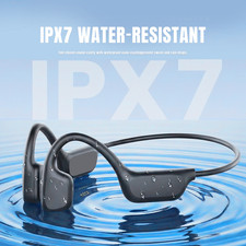 Waterproof Bone Conduction Bluetooth Headphones, Open-Ear Sports with Mic