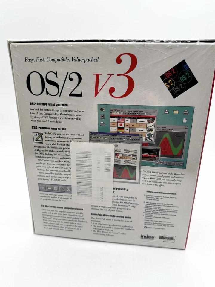 IBM OS/2 Warp Version 3 Operating System Plus Bonus Pak 3.5" - Brand New Sealed - Image 3 of 4