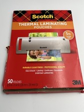 50 Pouches Scotch Letter Size Thermal Laminating Pouches 5 mil 8.9" x 11.4"