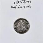 1853-O Liberty Seated Half Dime - WITH ARROWS - Nice Type Coin - FREE SHIPPING!