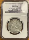 1871-P Seated Liberty Half Dollar 50C NGC XF Details EF Improperly Cleaned