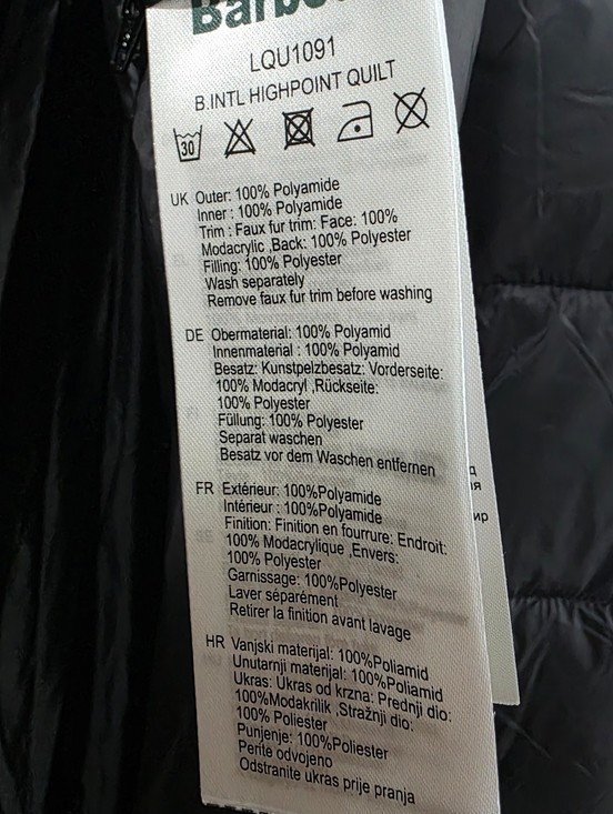 BARBOUR INTERNATIONAL Highpoint Quilt Puffer Jacket Size 14 image 9