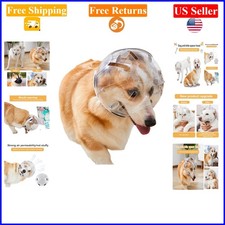 Adjustable Transparent Dog Muzzle with Hood for Small Breeds, Breathable, Ant...