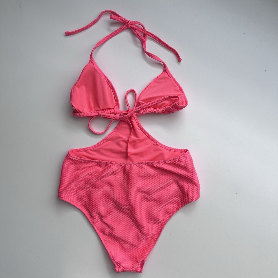 Aerie Jacquard Cut Out String One Piece Swimsuit Women’s Size Small ...