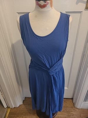 Damenkleid Thought Größe 10 blau ärmellos Knotendetail