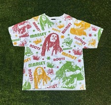 Vintage 2000s Y2K Bob Marley Zion All Over Print Graphic T-Shirt Mens Size XL