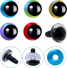 40Pcs 3D Glitter Safety Eyes and Washers for Crochet - 20mm 5Colors Laser Mo...