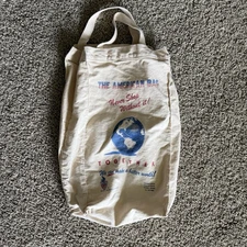 VTG The American Bag Co Tote Bag Canvas Reusable Shopping 70s Cotton 