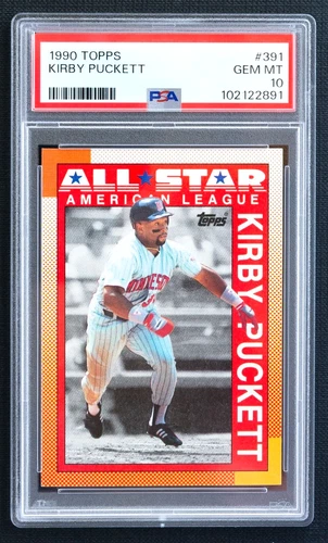 📈1990 Topps KIRBY PUCKETT All Star #391 | HOF Twins | PSA 10 GEM MT 💎 | POP 46