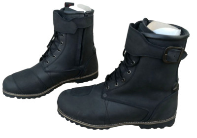 Stiefel Stiefeletten Schuhe Echtes Leder Schwarz für Motorrad - Tourismus Turing