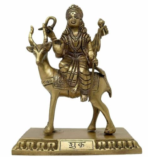 Brass Hindu Navagraha Idol of Deity Shukra Figurine Statue Sculpture 8 inches