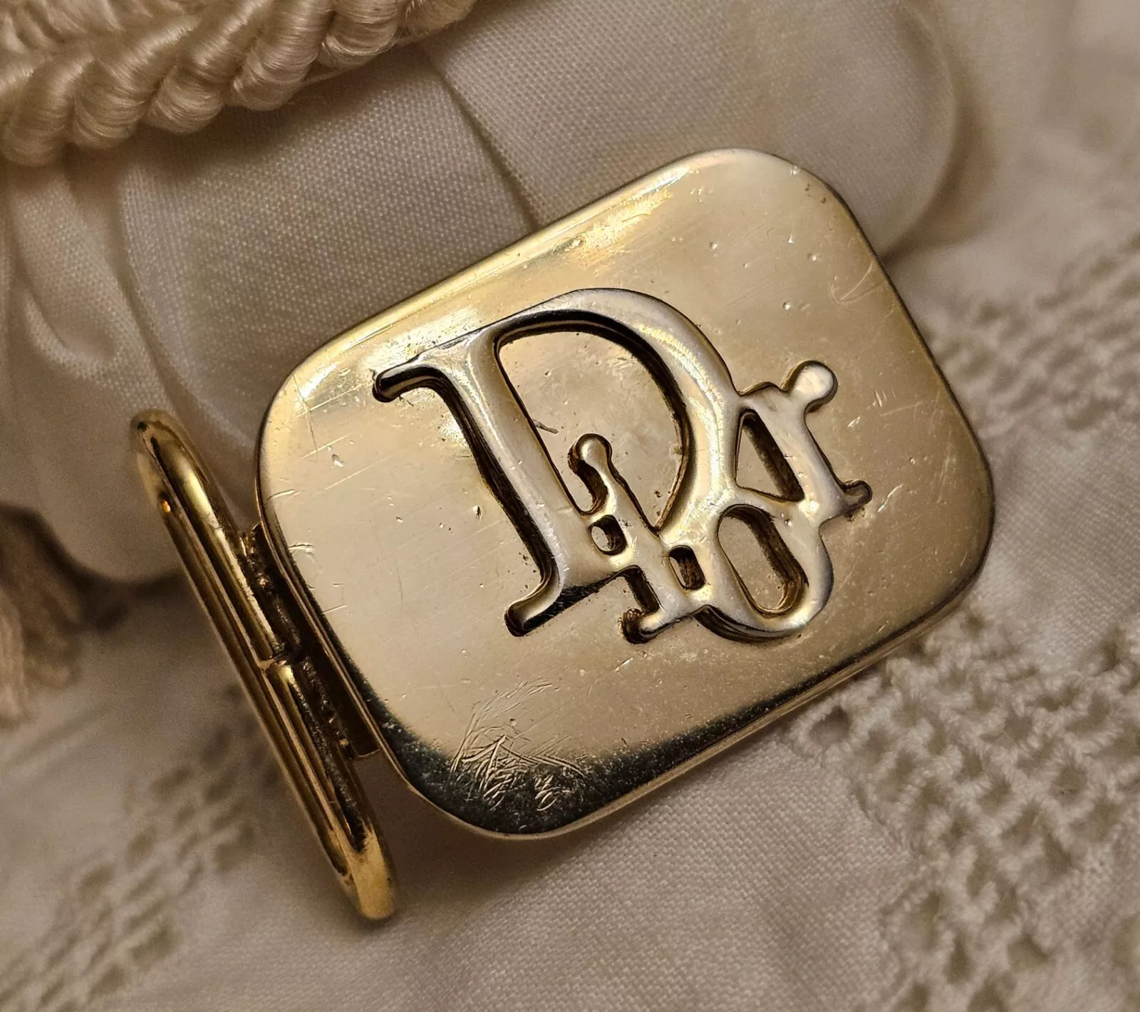 Ancienne boucle de ceinture DIOR métal doré années 70 80 RARE 