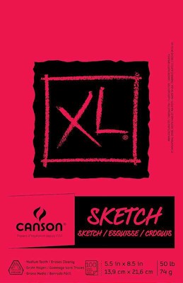 Canson XL Sketch Foldover Pad 5.5''X8.5'' 100 Sheets