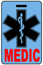 Personalized Sky Blue MEDIC Luggage/Gear Bag Tag