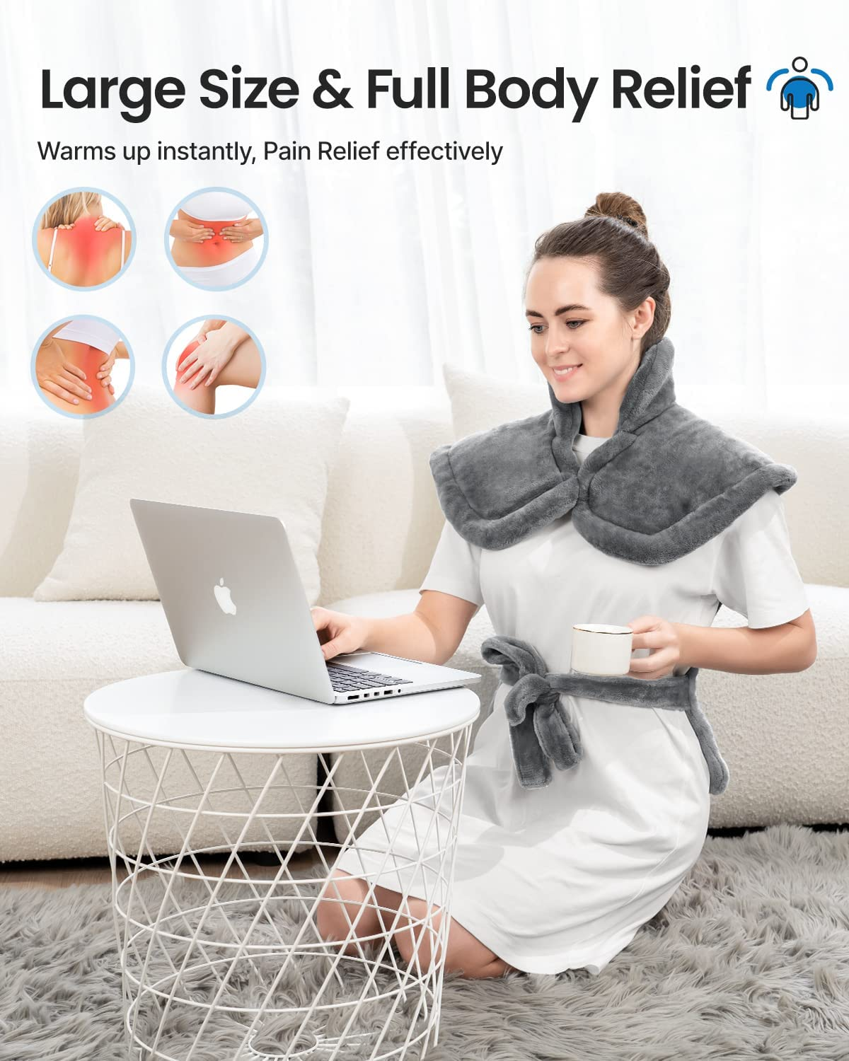 RENPHO Large Heating Pad for Back Pain Relief, 84X61Cm Electric Heated