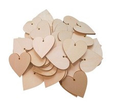 Wooden Plywood Heart 5 x 5 cm with Hole – Craft Shape for Tags, Gifts, Decor