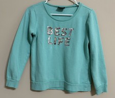 Zelos size XL girls blue green long sleeve Best Life sweatshirt