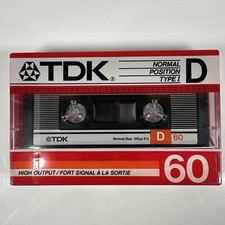 TDK D60 Normal Position Type I DAudio Cassette Tapes High Output New Sealed 1986