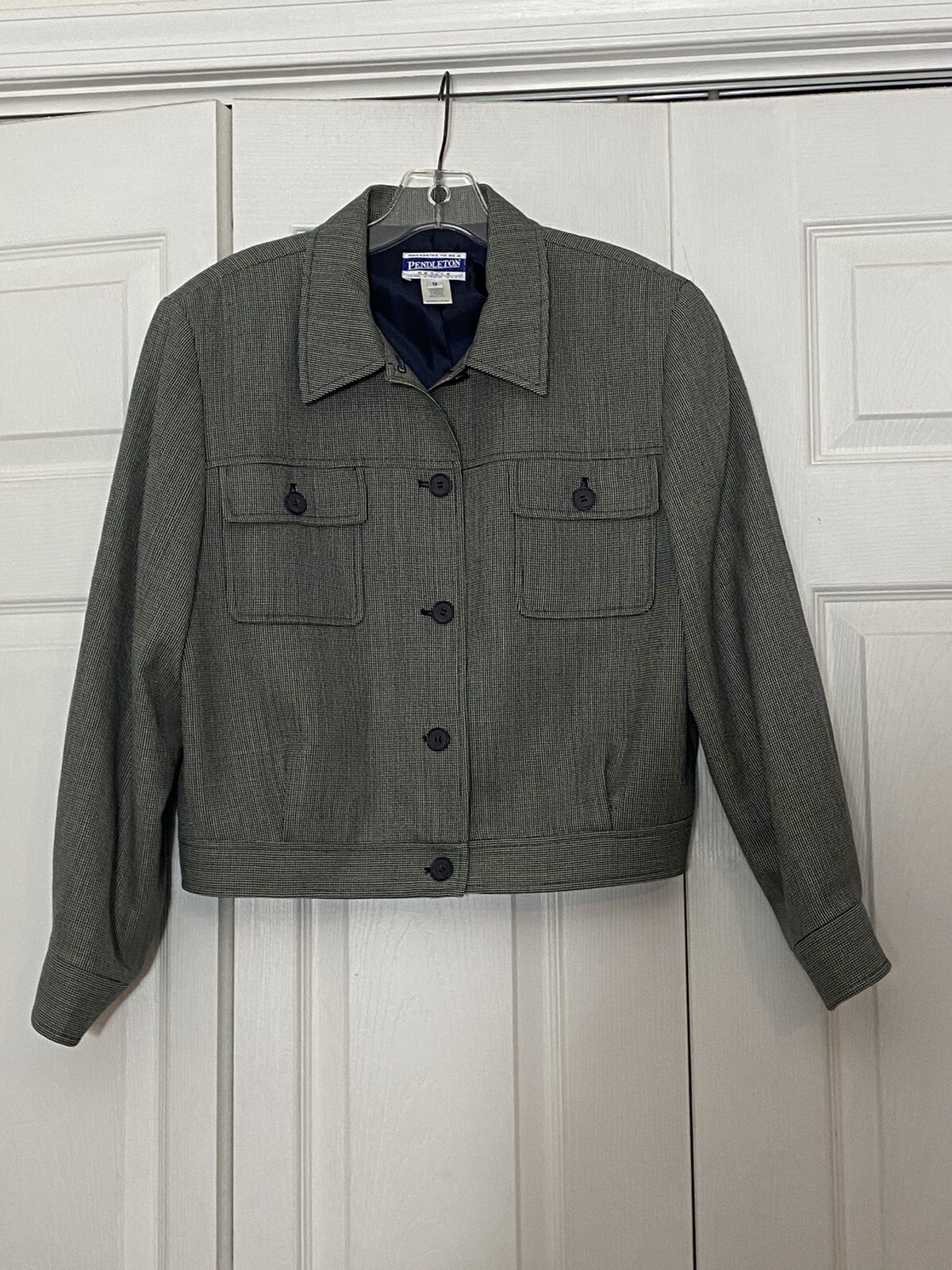 Pendleton Size 12 Herringbone Button Front Jacket… - image 1