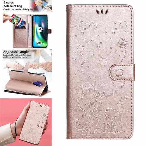 For Motorola Moto Edge/G 5G Plus/G9 Play Wallet Card Holder Leather Case Cover - Picture 8 of 46
