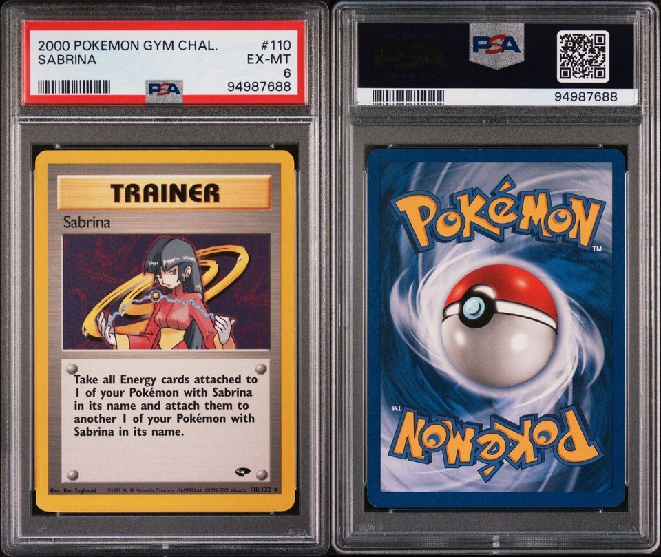 2000 Pokémon TCG Gym Challenge Trainer Sabrina 110/132 PSA 6 EXMT Rare