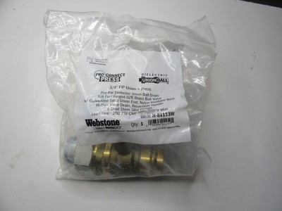 Webstone NIBCO 3/4'' FIP Union x Press Pro-Pal Dielectric Union Ball Drain Valve