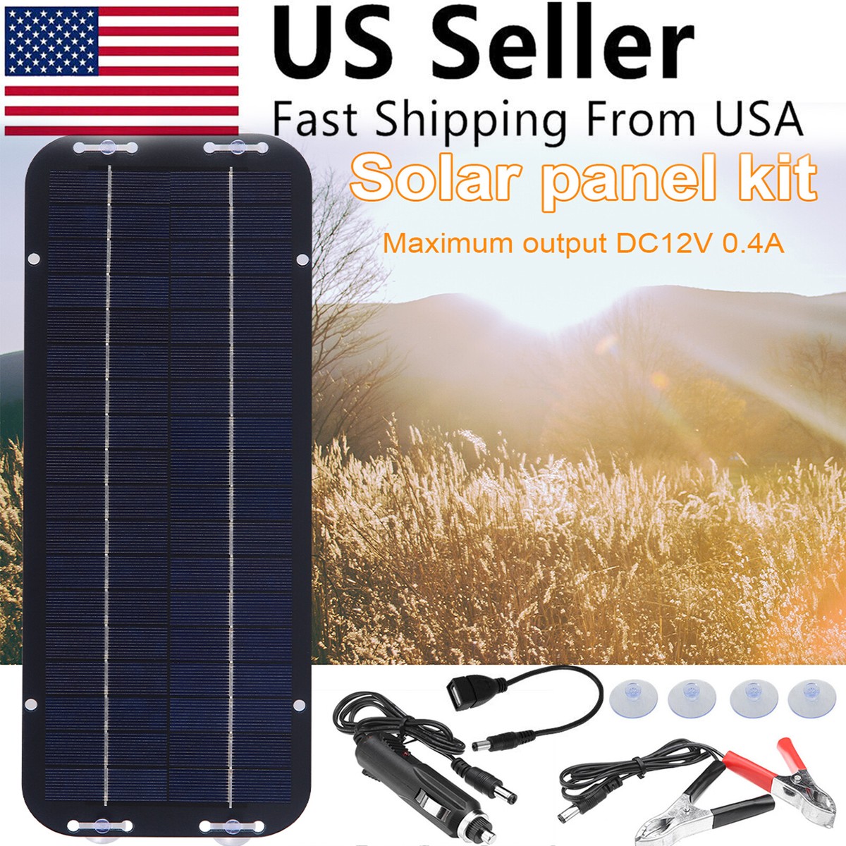 Solar Panel Battery Charger 30W Solar Panel Trickle Charger Kit – 12V ...