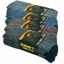 12 Pairs Mens Winter Heavy Duty Thermal Warm Cotton Boots Crew Work Socks 9-13