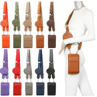 Handy Umhänge Tasche mit Geldbörse, Portemonnaie, 3,8 cm bunter