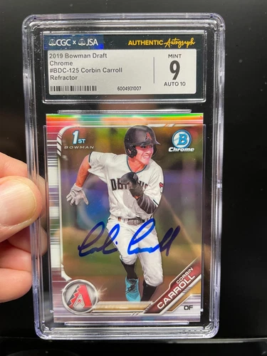 2019 Bowman Chrome 1st CORBIN CARROLL Auto - JAS Authentic Auto -CGC 9 / Auto 10