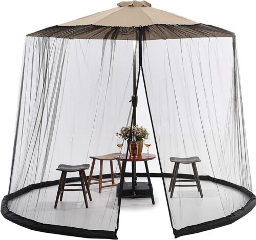 7.5-11 FT Patio Umbrella Mosquito Net, Polyester Mesh Umbrella Screen