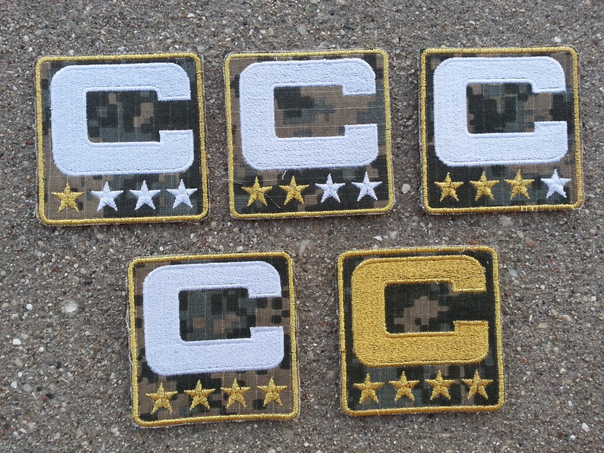 CAMO Captain C Patch for Jersey Football Hockey Soccer Baseball Salute  Service