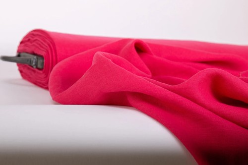 Hot Pink Linen Fabric by the Yard – Soft Washed – Apparel & Crafting Material - Picture 5 of 12