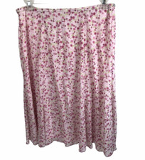 Vintage Skirt Dressbarn Floral CottageCore 14/16 Pink Barbiecore flowers Boho