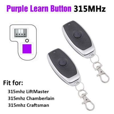 315MHz Purple Learn Button Garage Door Remote Control Keychain for Craftsman