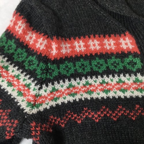 J. Crew Crewcuts Fair Isle Sweater Girls Size 10 Gray Nylon Lambswool Full Zip - Picture 4 of 12