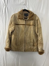 Patchwork Leather American Unique Jacket Faux Fur Trim Size Xl Pockets Vintage