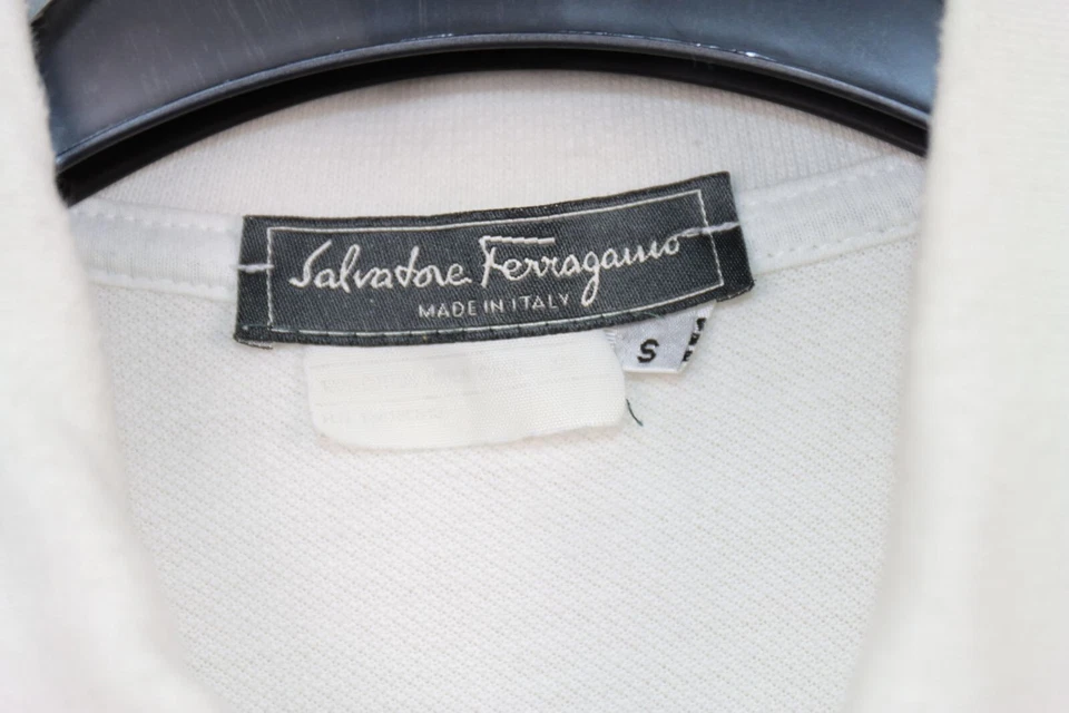 Polo SALVATORE FERRAGAMO D'Occasion Taille S (SA1012) Blanche Homme Été - Photo 3/3