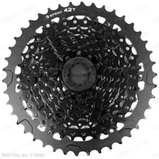 microSHIFT ADVENT Bike Cassette 9 Speed 11-42t ED Coated Alloy Large Cog - Black