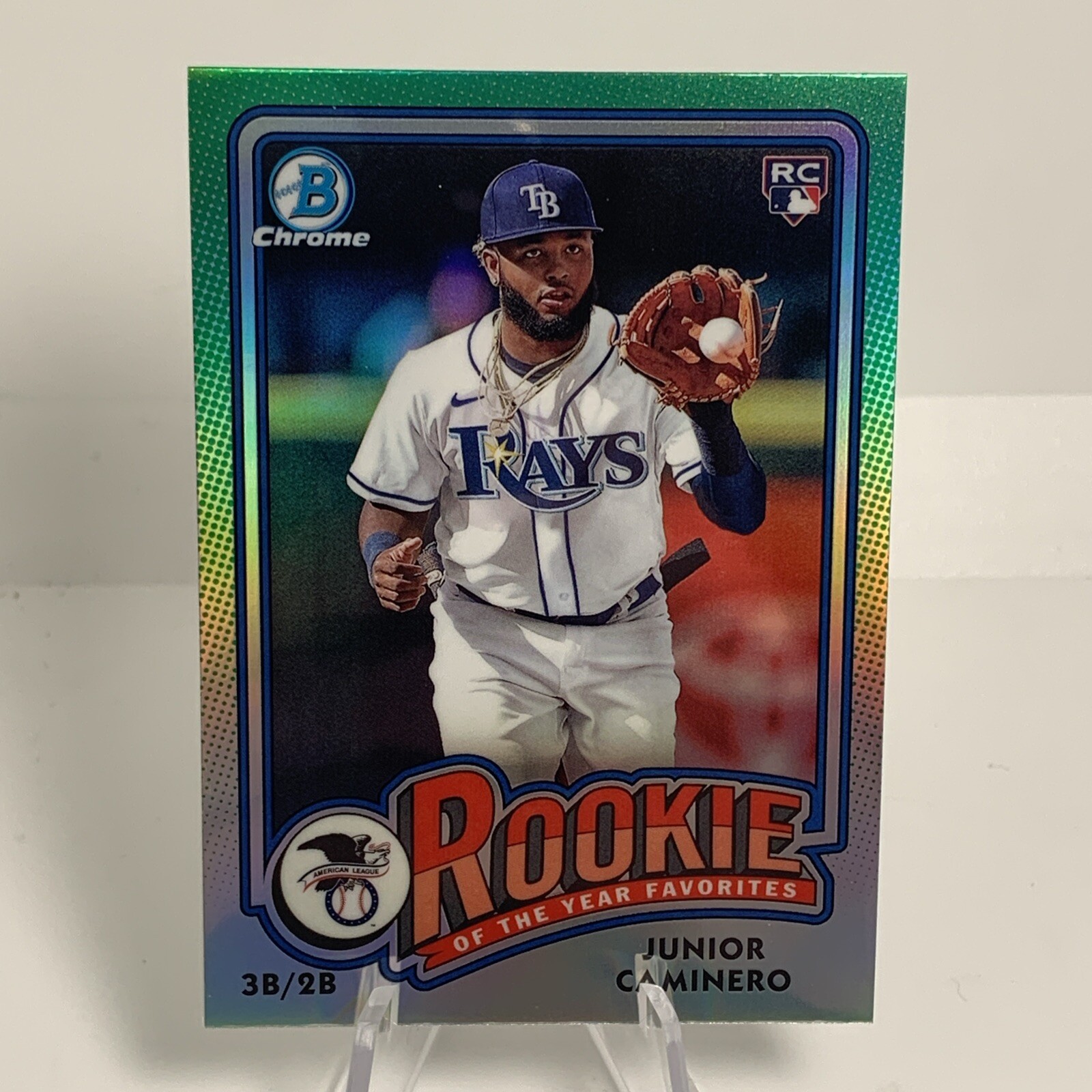 2024 Bowman Chrome Rookie Of The Year Favorites Junior Caminero #ROY-8 - Rays