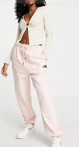 The North Face Womens Oversized Sweatpants Joggers in Pink Size XL