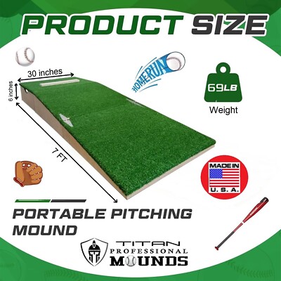 6-Inch Portable Baseball Pitching Mound – Adjustable, Ages 12 & Under, Practice Trainer