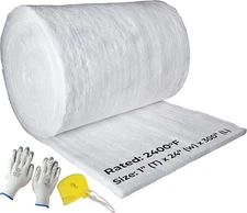 Ceramic Fiber Insulation - 25' x 24" x 1" (Thick) - High Density 2400F (1315C)