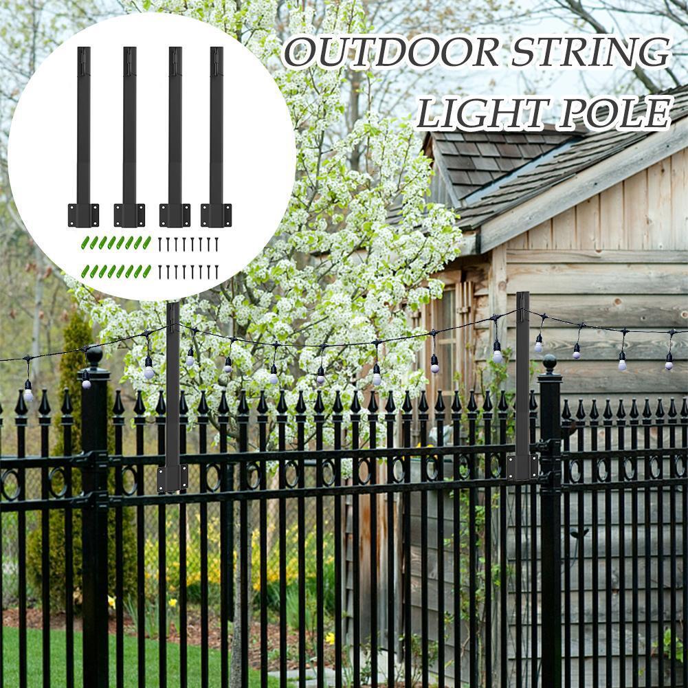 4 Pieces String Light Poles for Outdoor String Lights for Holiday