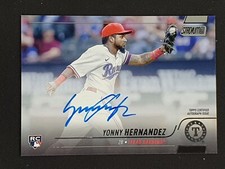 Yonny Hernandez 2022 Topps Stadium Club # SCBA-YH RC Auto Base Texas Rangers