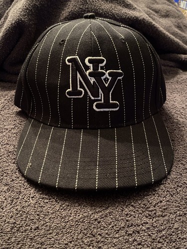 NY Yankees Black Pinstripe Wool 